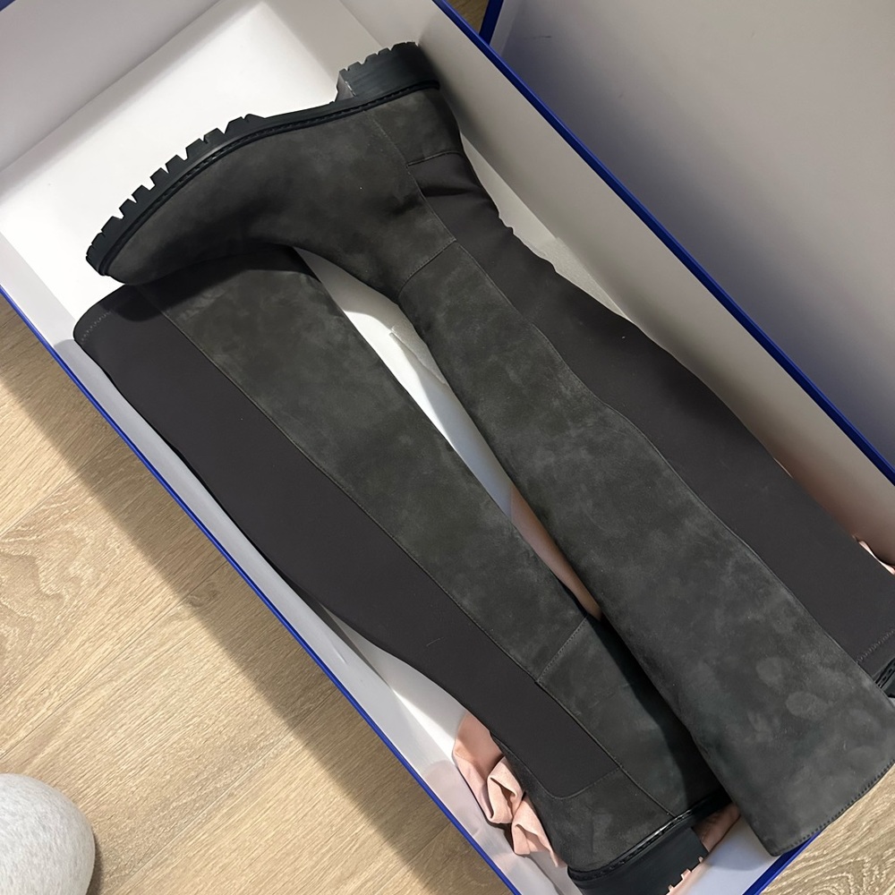 Stuart Weitzman Dark Gray Over-the-Knee Boots